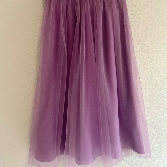 David's Bridal Lavender Lace Kids Dress - Picture 5 of 16